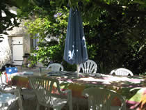 Private garden areas with outdoor dining furniture and BBQ