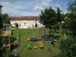 The child friendly main lawn covers about 400m2 in total and is safe and enclosed by the gites, barn and outbuildings
