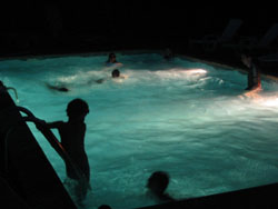 The pool is warmest at 9pm!